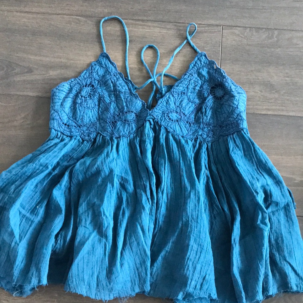 Free People Flowy Embroidered Top